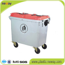 Contenedor de basura plástico al aire libre ecológico 660L